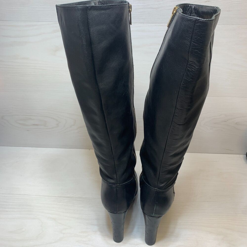 Michael Kors Lesly High-Heel Platform Tall Boots Women's Size 10M Black Leather - Picture 9 of 16